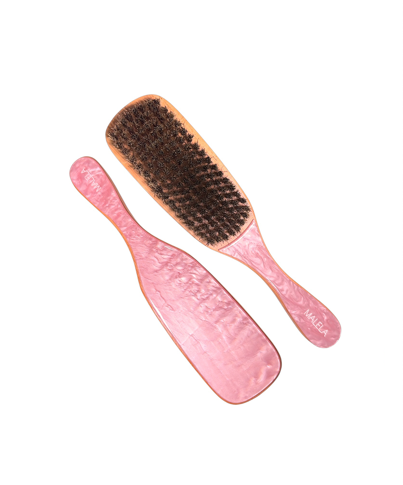 COMBO CEPILLO PULIDOR SIN PERSONALIZAR + CEPILLO DE BAMBÚ PERSONALIZADO + HAIRCLIP PERSONALIZADO  ROSA